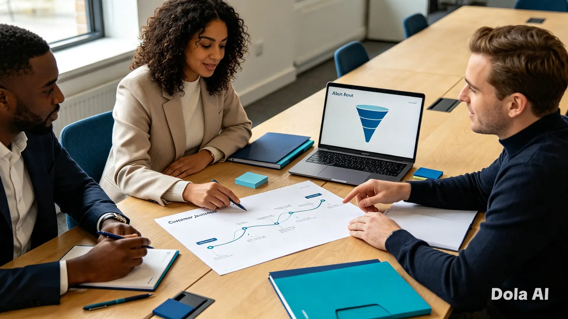 Funnel Pro team planning a customer journey around a sales funnel